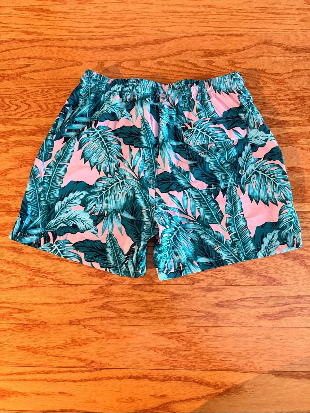 Men's Tropical Print Swim Shorts - Pink & Teal